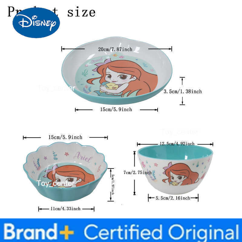 Disney 1pc cartoon mermaid Ariel melamine tableware Plate Bowl Cup Family Dinner Birthday gift Beautiful durable tableware H260302
