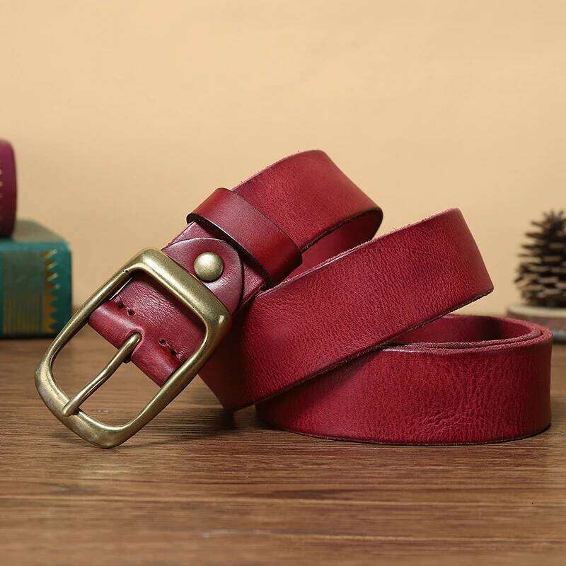 3.3CM Fashion High Quality Genuine Leather Belt Luxury Designer Belts Men New Copper Buckle Strap Male Jeans For Man Cowboy S260228