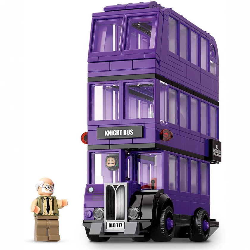 Cross-border new model of Harry 75957 Potter building block assembly set - street scene knight bus children's toy