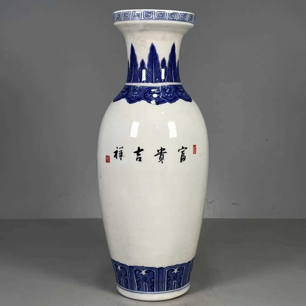30cm Antique Porcelain Vase Handmade Floral Chinese Style Living Room Foyer DecorationT260302