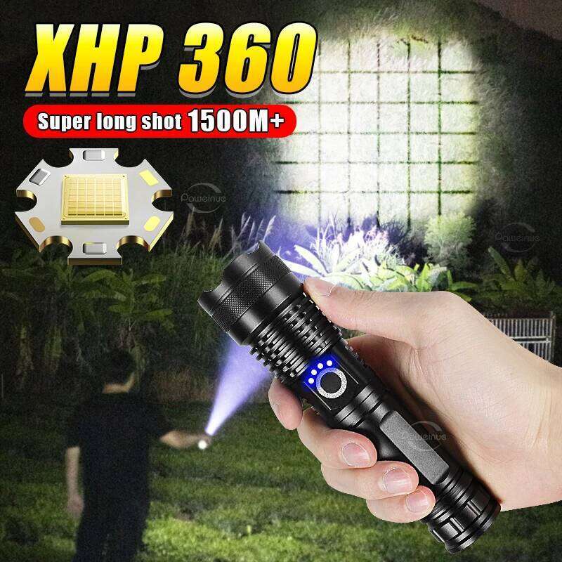 2024 XHP360 LED Ultra Powerful Flashlight 18650&26650 USb Rechargeable High Power Tactical Flashlights IPX6 Waterproof Lantern Z260301