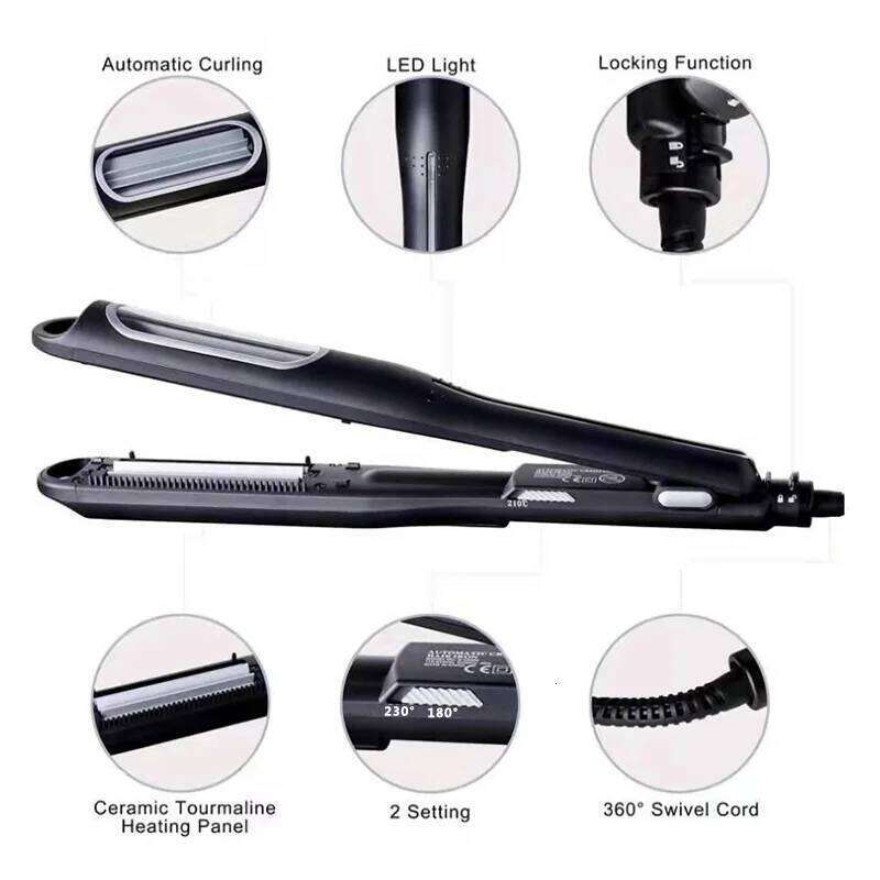 Heating Styling Tools Rotating Brush Clips Crimping Corrugated Crimper Flat Iron Curler Hair Wavy H260302 - view 4