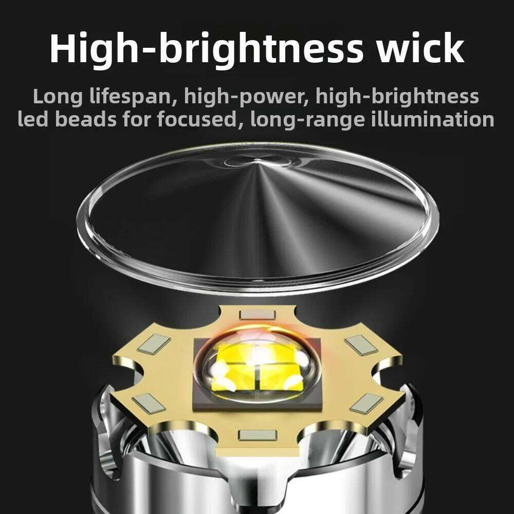 COB Side Light Super Bright LED Flashlight Rechargeable Multi-Functional Portable Long-Shot Torch for Home Outdoor Activities Z260301