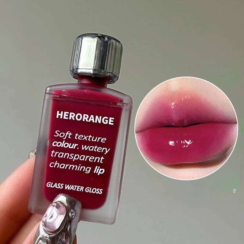 HERORANGE Light Glass-Like Lip Lacquer - Mirror Shine, Hydrating Formula; Smudge-Proof, Long-Wear, and Skin-Brightening H260302