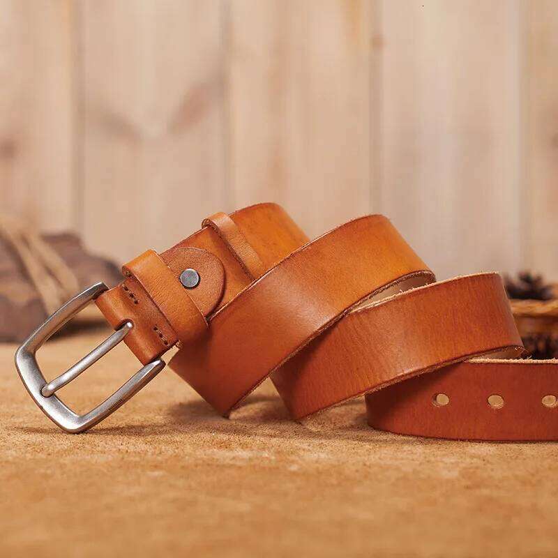 Men's male genuine strap brown cow leather belt for men pin buckle vintage jeans cintos masculinos S260228