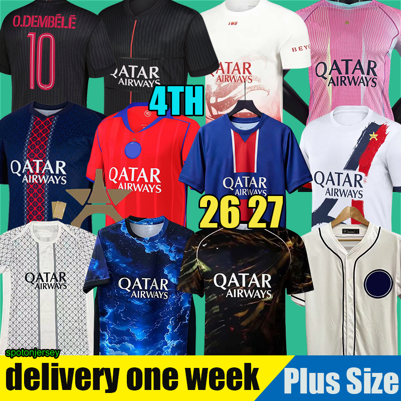 psgjersey 25 26 Jerseys paris fc soccer jersey MARQUINHOS Maillots 3XL 4XL KVARATSKHELIA DEMBELE VITINHA Final Jersey enfants Maillot football 2025 2026