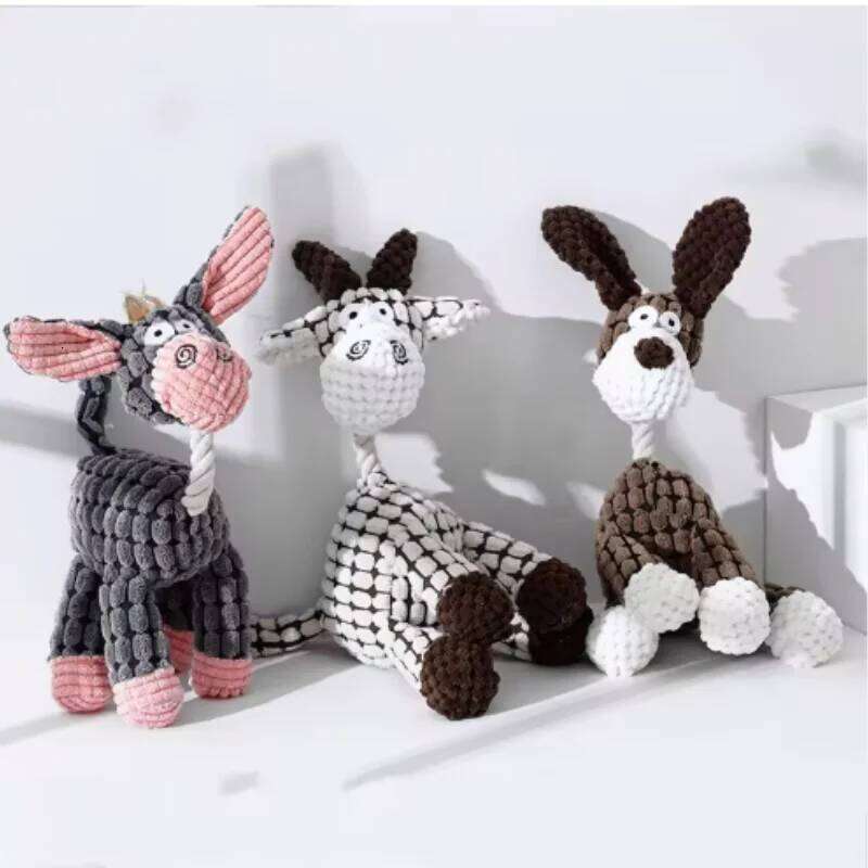 Puppy Squeaker Squeaky Plush Bone Dog - Fun Chew Toy Teething Pets Molar Training Accessory for Canine Playtime