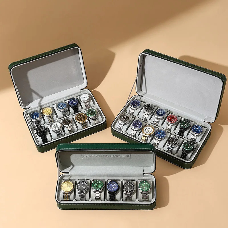 DELESYS Green Dust-proof Watch Jewelry Box With Zipper Watch Gift Box With Lock Jewelry Display Box Gift Box Birthday Present 260228