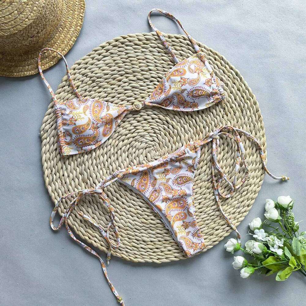 2025 NEW Print Bikini Set Swimsuit Thong Female Bathing Brazilian Women Swimwear Biquini Suit Sexy Girls Bikinis Push Up Z260301