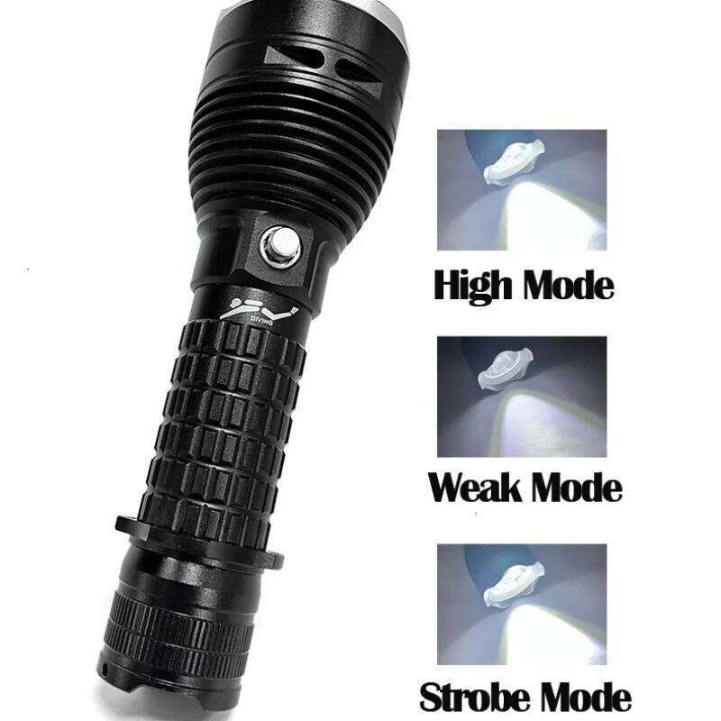 XHP70.2 Powerful 8000LM Underwater 200m LED Scuba Diving Flashlight Brightest 30W Torch IPX8 Waterproof Dive Lamp Lantern Z260301