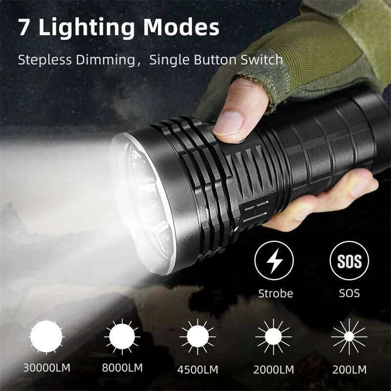 HK05 5*SFN60 30000LM 1000M Long Range Powerful LED Flashlight Type-C USB Rechargeable 3*21700 High Power Strong Flashlights Z260301