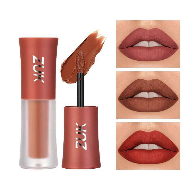 High Quality Matte Plumping Lipstick Glaze Velvet Colourl Gloss Makeup Non-sticky Colorfast Lip Stick Lips Clay Cosmetic H260302