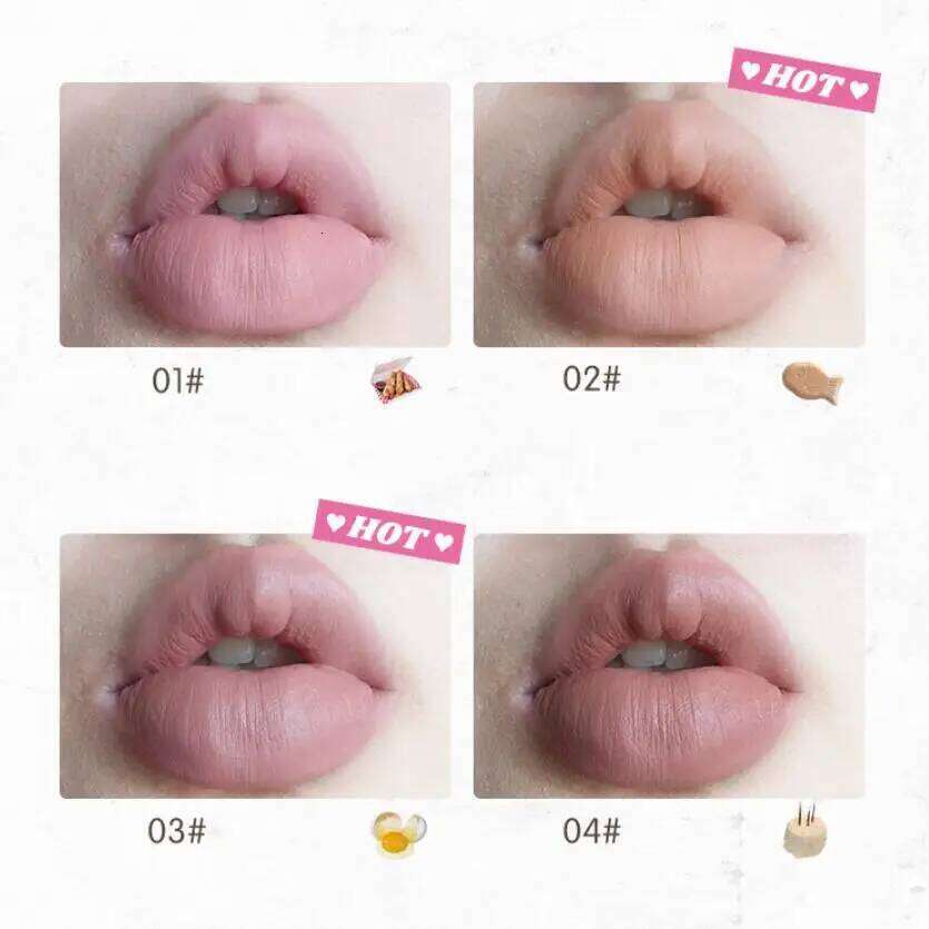 FLORTTE Primer Matte Korean Lipstick Cream Whitening Lip Mud Long Lasting Waterproof Lipgloss H260302
