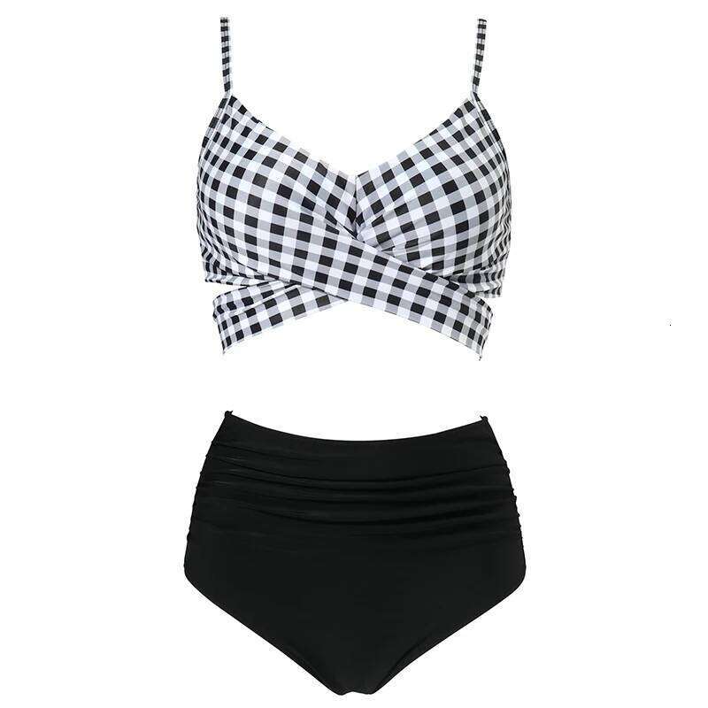 Printing Swimming Suit for Women Sexy Hollow Out Bandage High Waist Bikini Set Swimwear Summer 2025 New Beachwear Bathing Suits Z260301