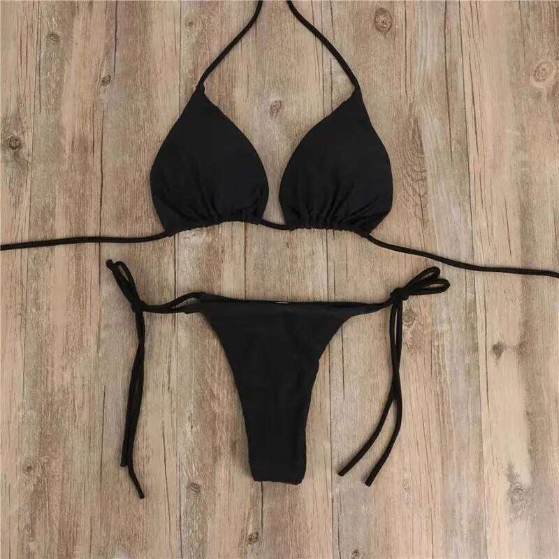 Summer Swimsuit Women Sexy Bikini Set Push-up Padded Bra Thong Two Pieces Swimwear Beachwear Bathing Suit female sexy swimsuits Z260301