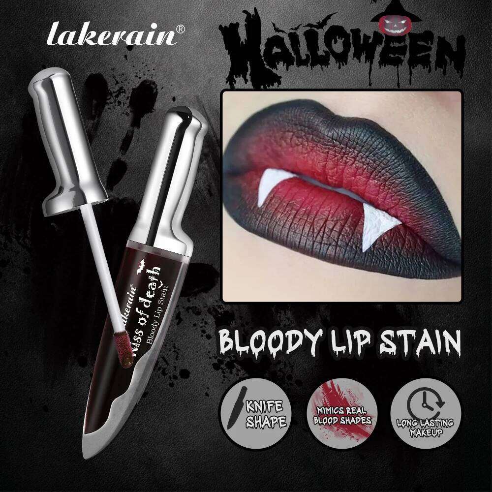 Lakerain Matte Stain Long-lasting Waterproof Lipstick Makeup Highly Pigmented Lip Tint Halloween Party Cosmetics H260302