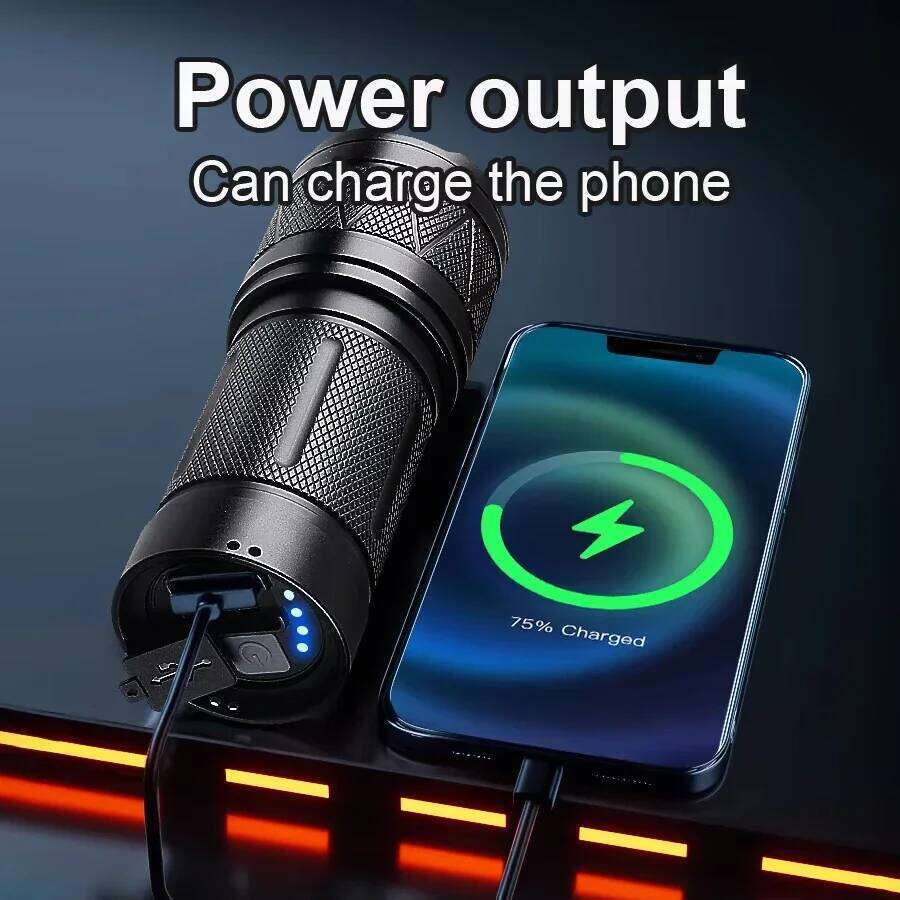 50000LM Zoom Tactical Flashlight USB-C Rechargeable, 12000mAh IPX6 Waterproof Aluminum Torch for Outdoor Surviva Z260301