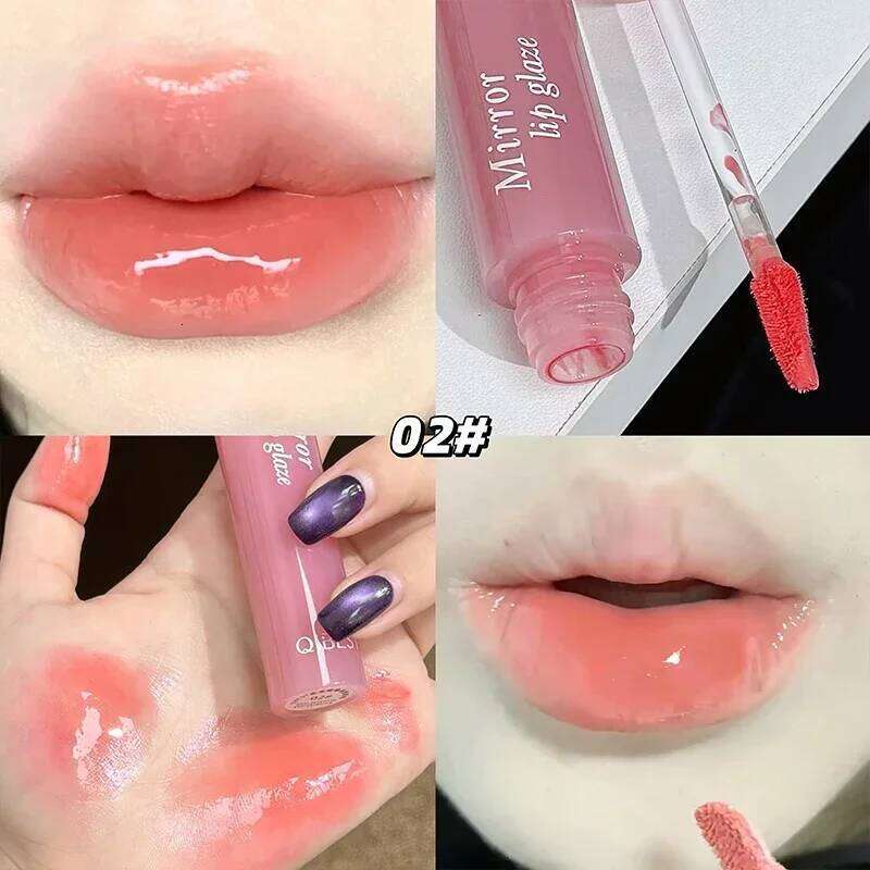 QIBEST Watery Oil Gloss Long Lasting Hydrating Glaze Non-Stick Glassy Stain Moisturizer Lip Tinit Pigment Cosmetics H260302