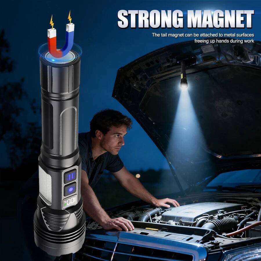 Portable RGB Led Flashlight Rechargeable Zoomable Torch Strong Light 11 Mode Tactical Lamp for Camping Fishing Emergency Lantern Z260301