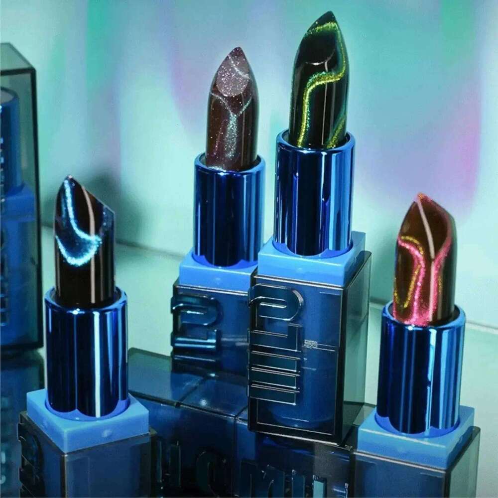 Color Changing Lipstick Set 4PCS Warm Tones Cat Eye Glitter Diamond Shine Moisturizing Non Stick Lip Makeup Kit Waterproof H260302