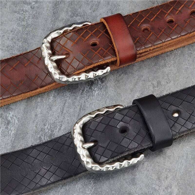 Stainless Steel Buckle Luxury Designer Belt Fashion Carving Leather Belts For Men Ceinture Male SBT0020 S260228