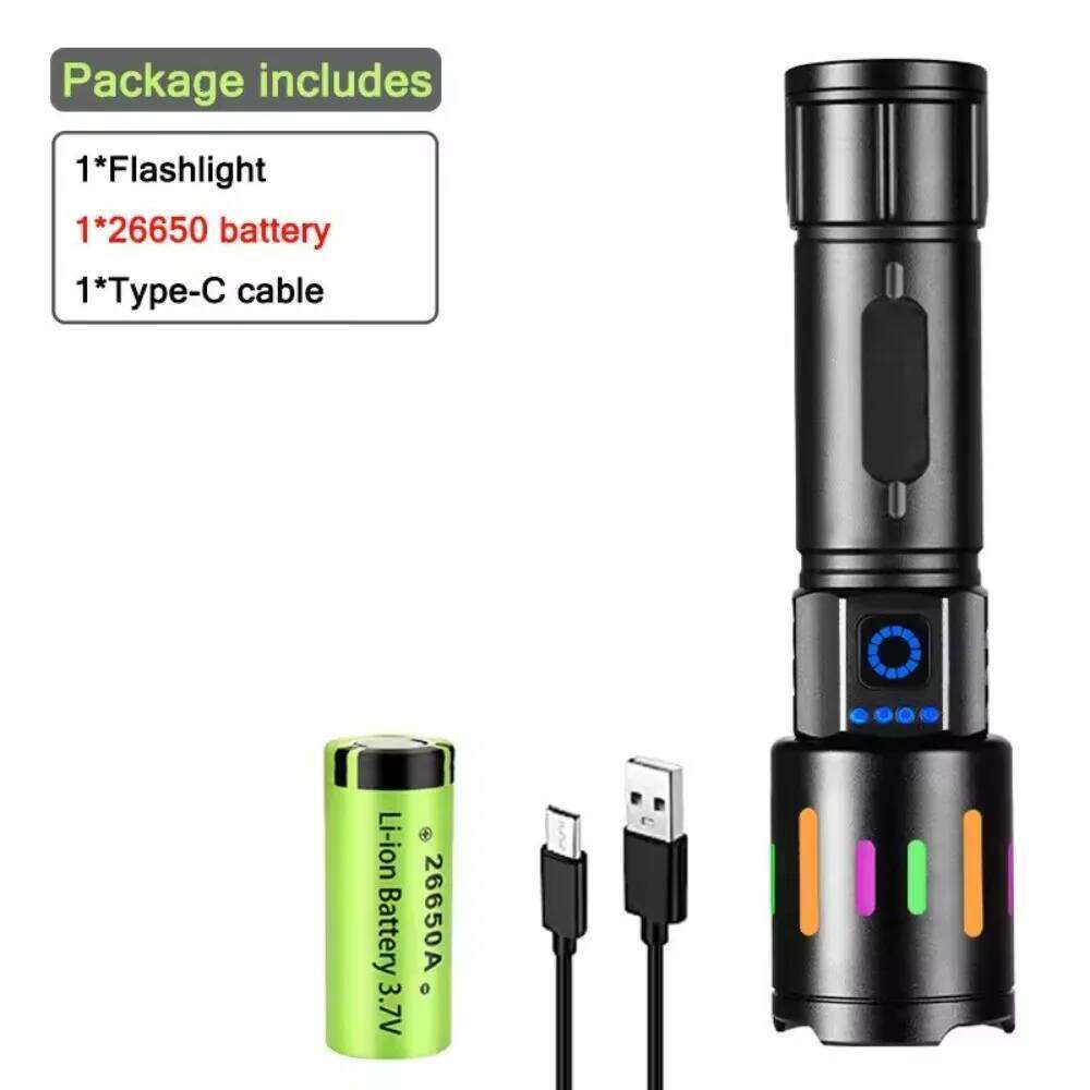 Most Powerful LED 3 Modes USB Rechargeable Ultra Bright Flashlight Zoomable Lantern for Outdoor Camping Z260301
