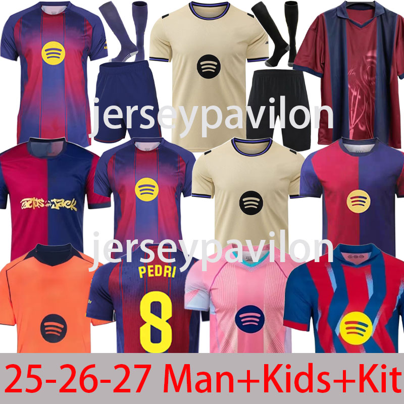 4XL 25 26 Barcelonasss jerseys CACTUS RAPHINHA 2025 2026 soccer jerseys camiseta de futbol kids kit football shirt FERRAN LEWANDOWSKI KOUNDE LaMiNe YaMaL Barce