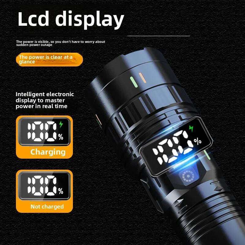 LED flashlight, strong laser cannon, explosive light, ultra long endurance, outdoor charging, portable multifunctional em Z260301