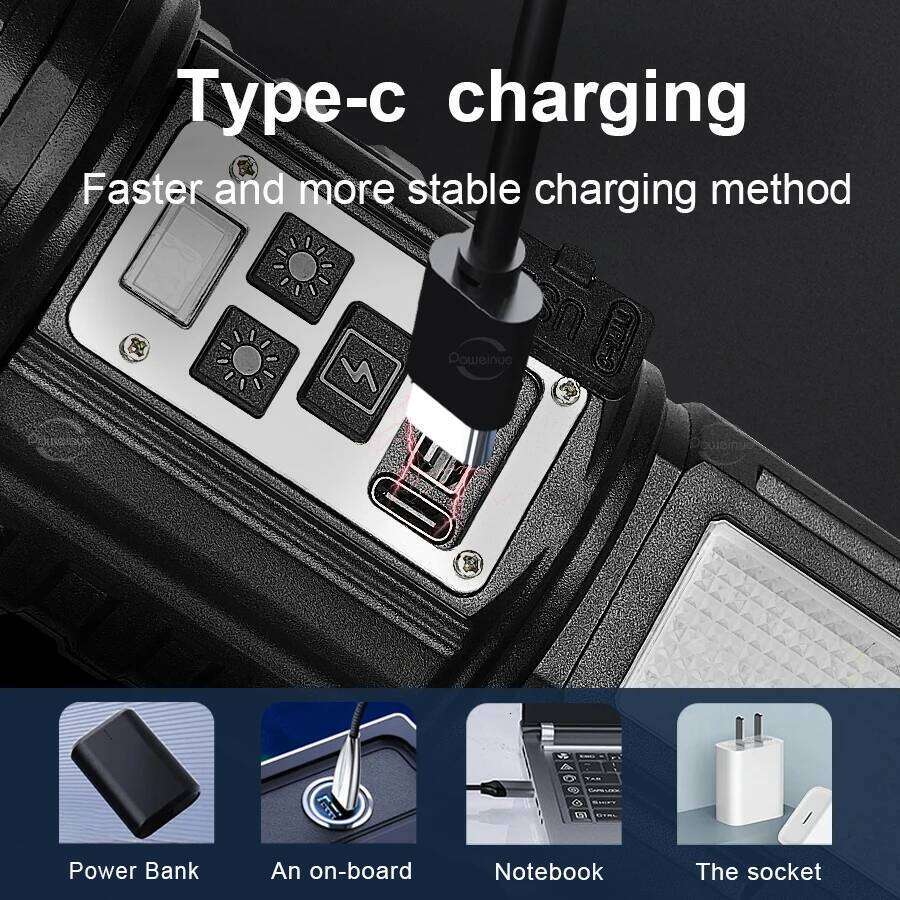 Paweinuo 1000000LM Rechargeable Flashlight Super Powerful Tactical Torch High Power Lantern Beam for Outdoor Emergency Survival Z260301