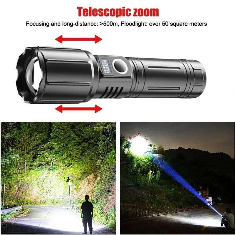 White Laser Flashlight 3000 Meter Long Range, 26650 Battery Type C Rechargeable Tactical Portable Lantern Z260301