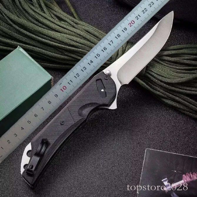 High Quality C5401 Large Flipper Folding Knife D2 Satin Drop Point Blade G10/Stainless Steel Sheet Handle Ball Bearing Fast Open EDC Pocket Folder Kni