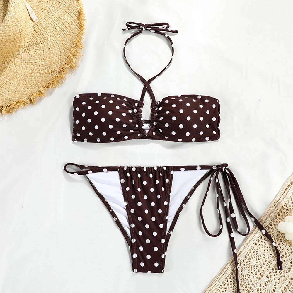 2022 Sexy Bandage Halter Strappy Swimwear Women Swimsuit Female Brazilian Bikini Set Bathers Bathing Suits Beachwear Swim Z260301