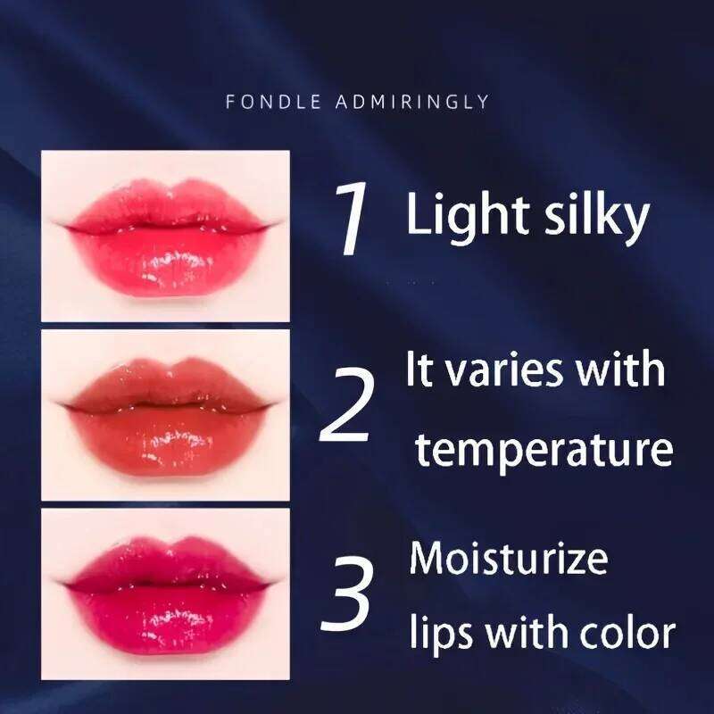 Blue Rose Color Changing Waterproof Magic Temperature Gloss Red Lipstick Lip Care Makeup Base for Women Beauty H260302