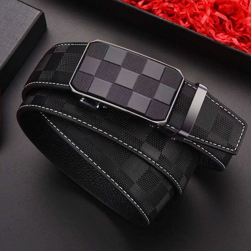 OYIFAN Brand men, Genuine Leather Automatic Buckle Adjustable Fashion Style Golf Belt Luxury Gifts for Men S260228