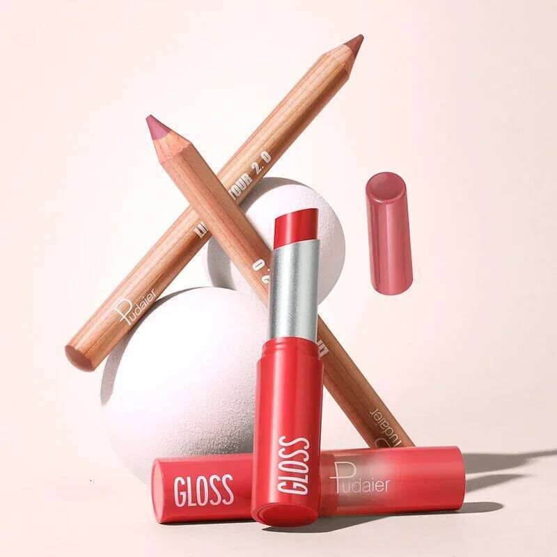 Pudaier Line Wet Gloss Lip Oil Set - Mirror Gloss, Moisturizing and Long-lasting, Daily Natural Nourishing Smudge, Gift H260302