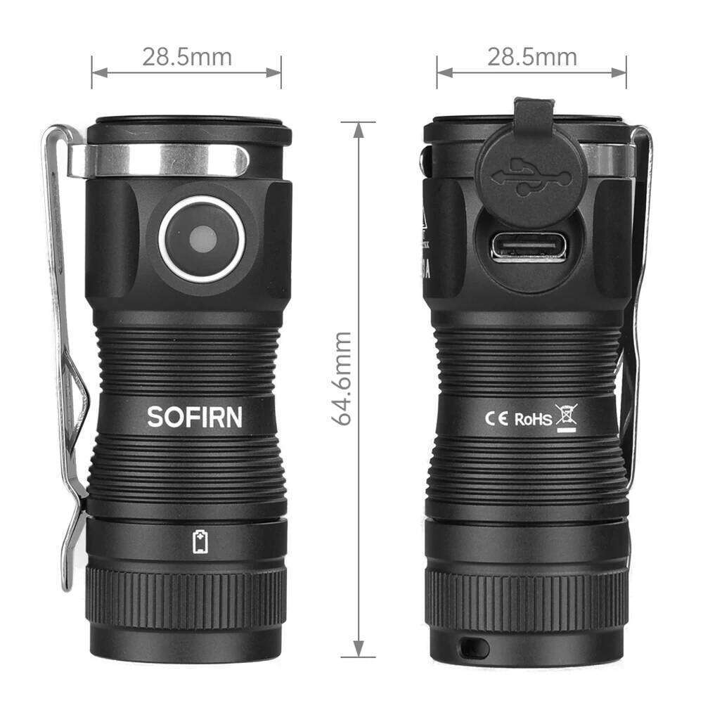 Sofirn SC13A Anduril Powerful Light 519A 1300lm Tactical 18350 Rechargeable Flashlight 5000K High CRI Keychain Emergency Torch Z260301