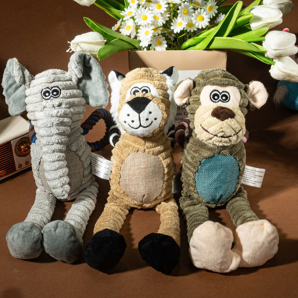 Dogs Plush Toys Indoor Interactive Play Products Pet Chewy Resistant Teeth Grinding Supplies Puppy Kitten Fleece Squeak Toy