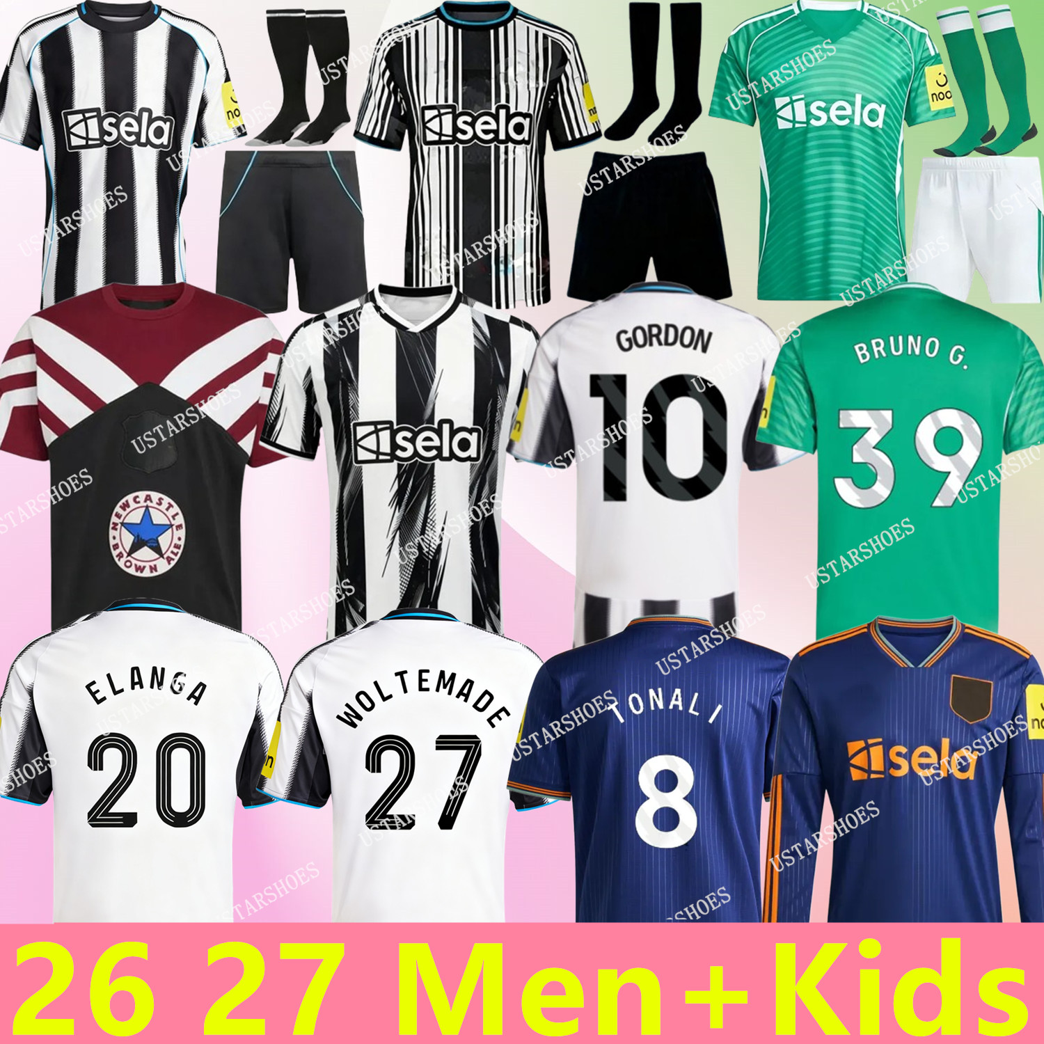 Newcastled United 25 26 27 TONALI soccer jerseys BLACK Kids kit top BARNES BRUNO G. Gordon ISAK 2025 2026 2027 Football Shirt J.RAMSEY WOLTEMADE ELANGA WISSA JOELINTON