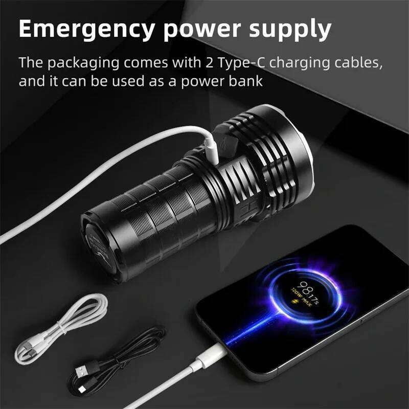 HK05 5*SFN60 30000LM 1000M Long Range Powerful LED Flashlight Type-C USB Rechargeable 3*21700 High Power Strong Flashlights Z260301