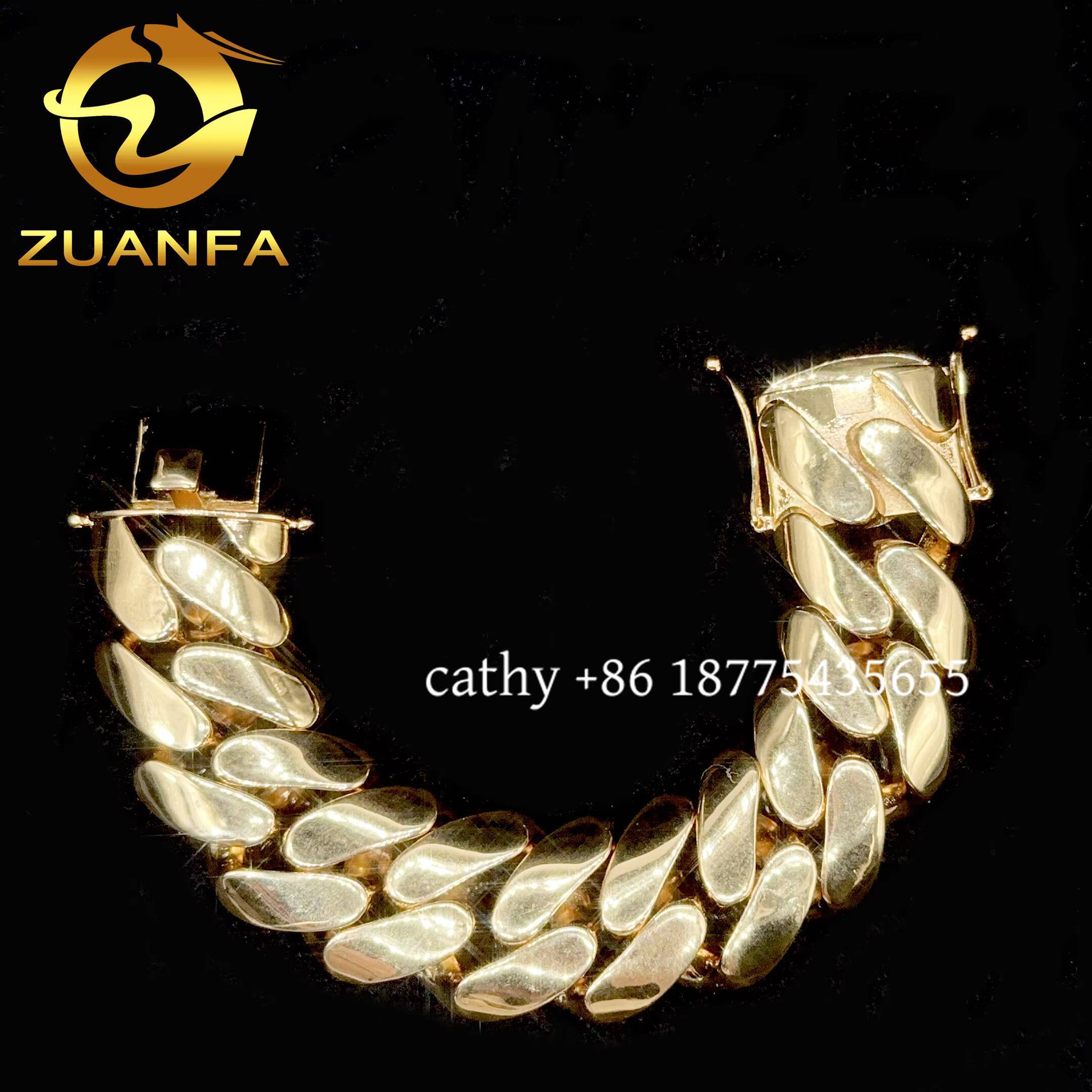 18k Gold Plated 30mm Big Miami Cuban Link Bracelet Fashion Cuban Men Gold Bracelet Brass Hip Hop Jewelry
