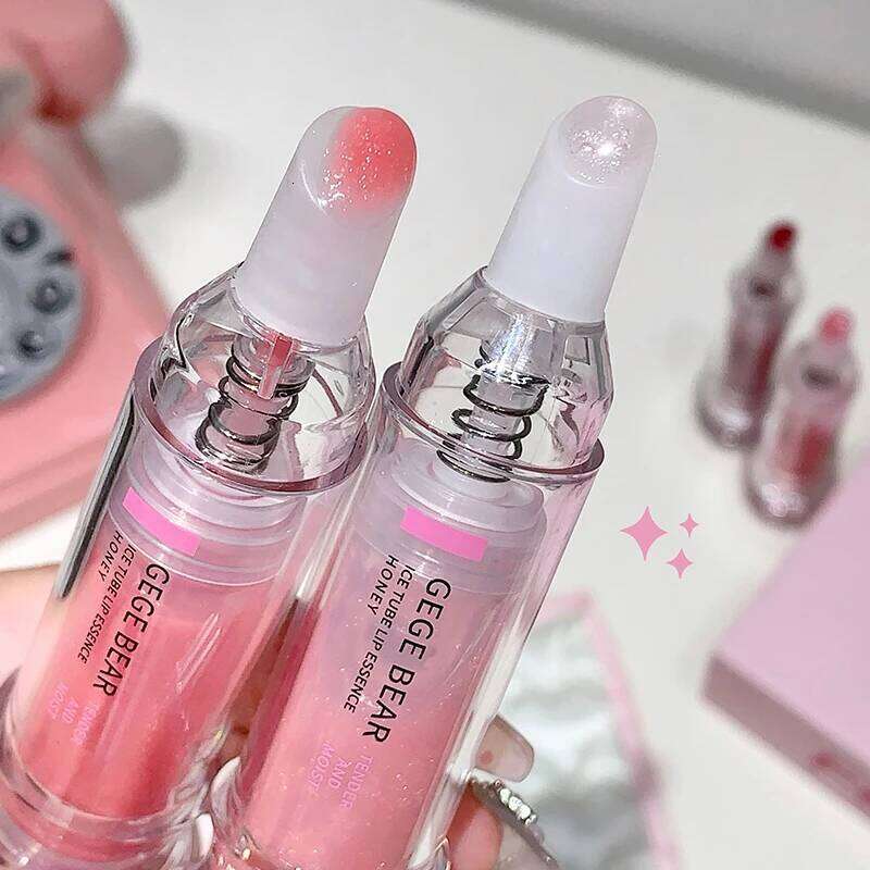 Gege Bear Ice Beet Gloss Honey, Pressed Type Lip Gloss, Balm Smooth, Rich Atmosphere, Explosion, Glitter, Transparen H260302