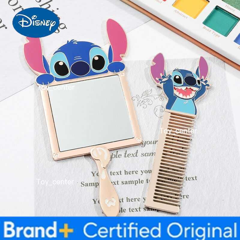 Disney Cartoon Cute Stitch Makeup Tools Set of 7 Lip Brush Comb Makeup Brush Set Portable Handheld Mirror Holiday Gift for Girls H260302