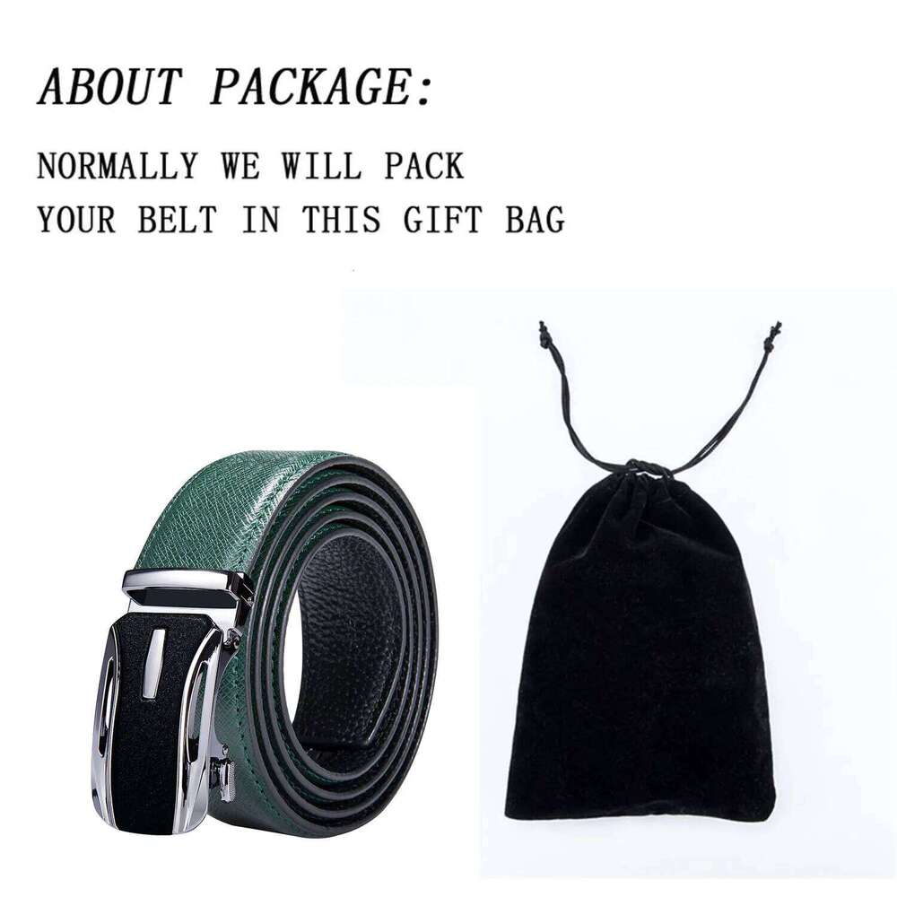 High Quality Green Genuine Leather Belts For Men Metal Automatic Buckle Men's Belt Luxury Famous Brand Waist Strap DiBanGu S260228