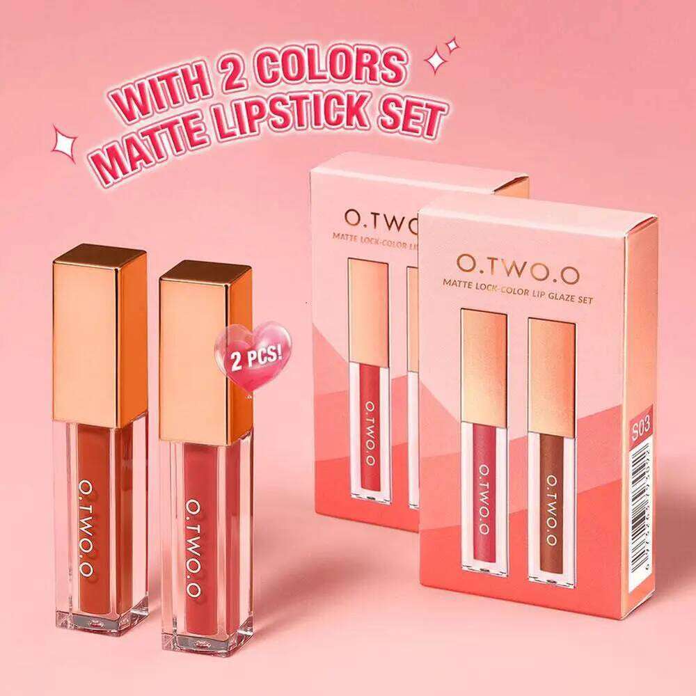 O.TWO.O Velvet Matte Liquid Lipstick 3 Colors Waterproof Long Lasting Non-Stick Cup Formula Makeup Lip Tint for Women H260302