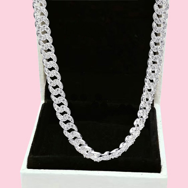 Authentic Cuban Tennis Chain Necklace Bracelet Ring Man Women S925 Sterling Silver Birthday Gifts Christmas Luxury Wedding Jewelry Sets BR126