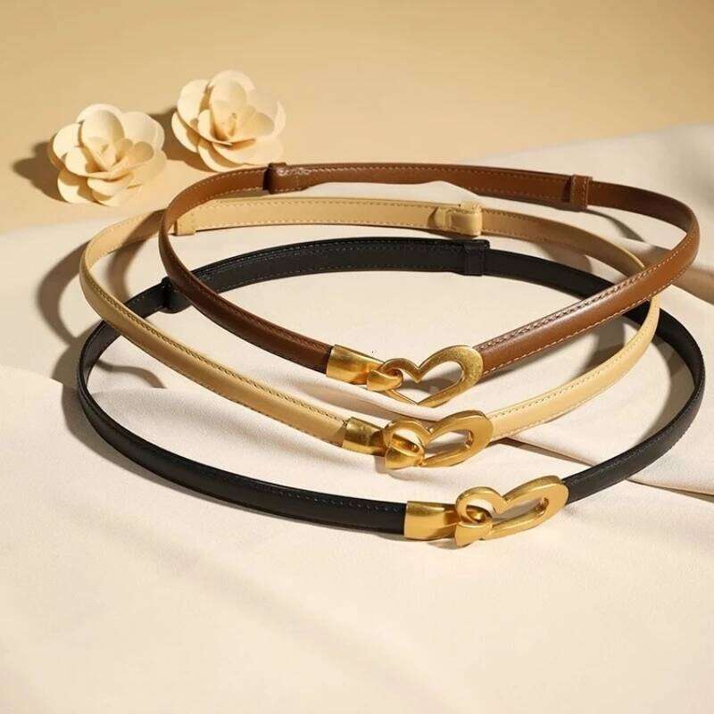 Women's Stylish All-match Slim Skirt Belt Narrow Soft Genuine Leather Fashion Accessory for Ladies S260228