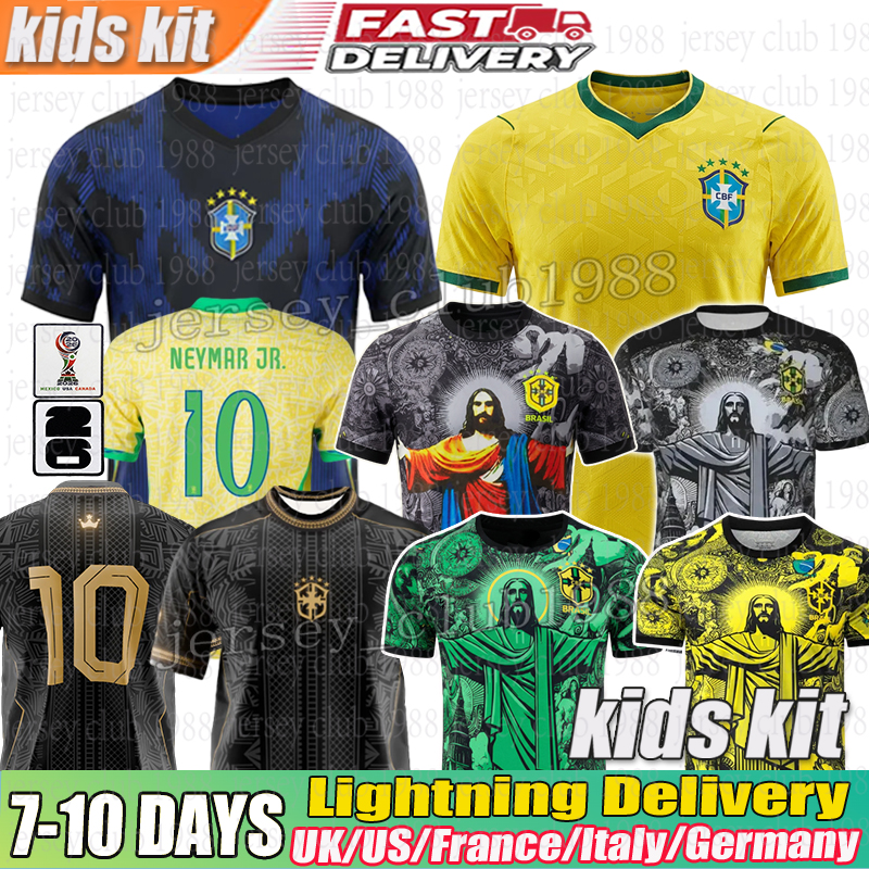 Brazil jersey 2026 NEYMAR JR Brasil Soccer Jersey CASEMIRO National Team G.JESUS P.COUTINHO Kids kits L.PAQUETA T.SILVA PELE MARCELO VINI JR CBF Football Shirt 25 26