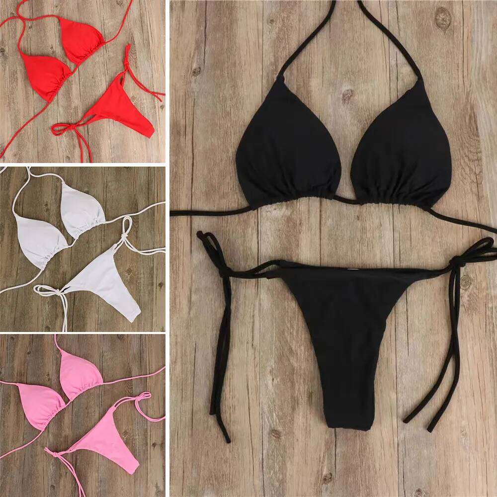 Summer Swimsuit Women Sexy Bikini Set Push-up Padded Bra Thong Two Pieces Swimwear Beachwear Bathing Suit female sexy swimsuits Z260301