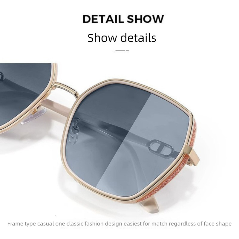 2026 New Designer Brand Fashionable High End Women's Side View Sunglasses Lightweight Luxury Fashion UV Resistant Outdoor Sunglasses Thin Face Gl