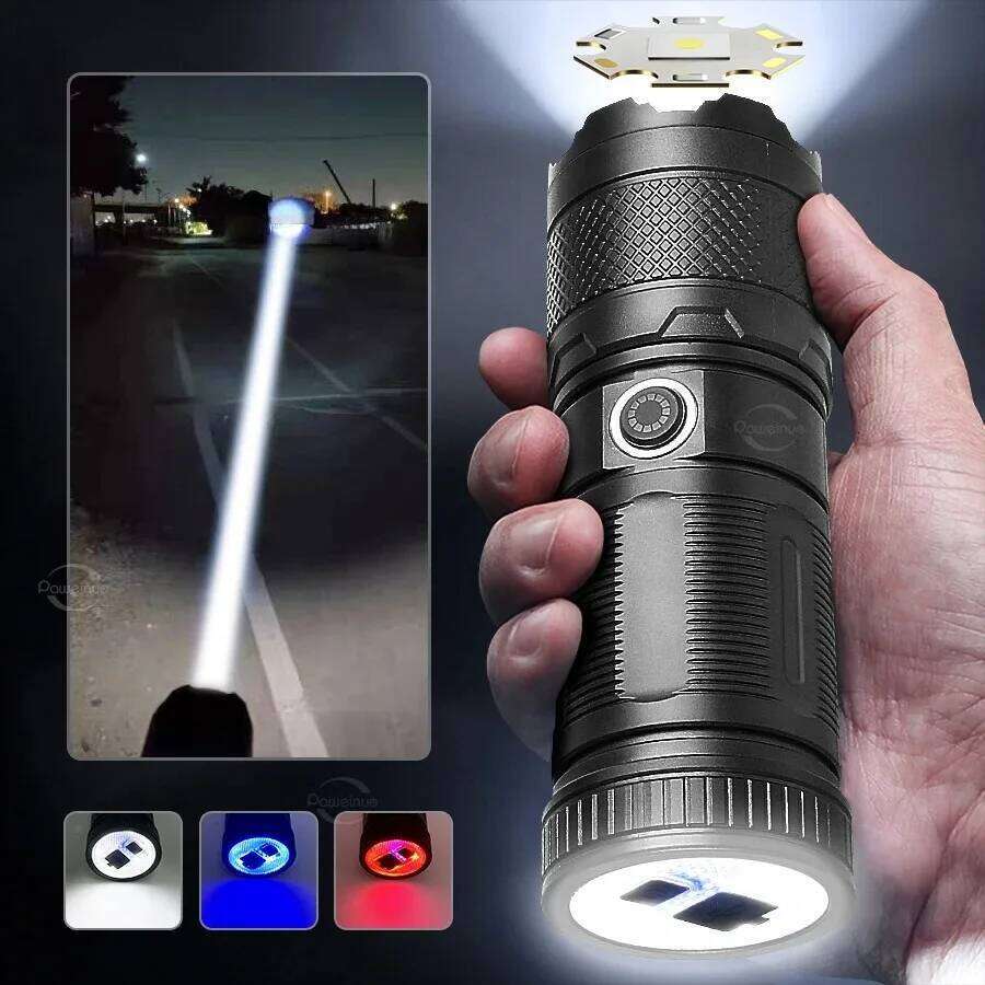 High Power ABS White Laser Flashlight Built-in Battery Type-C Charging Tactical Torch Multifunctional Emergency Lamp Z260301